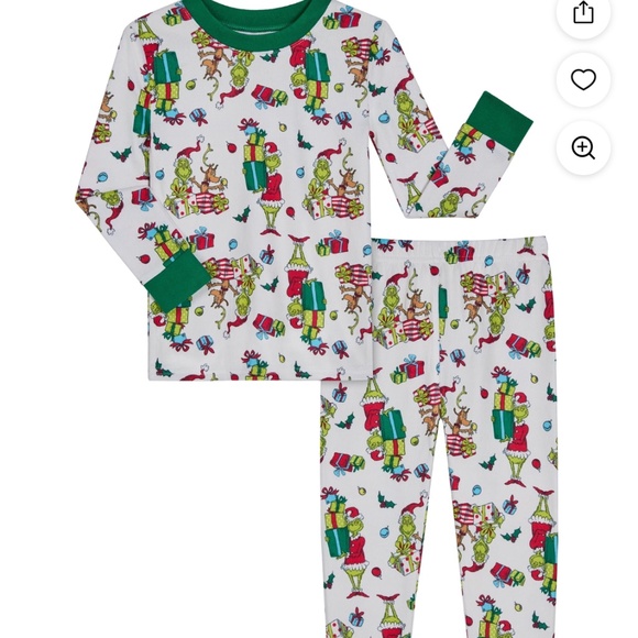 Dr. Suess The Grinch Unisex 2 PC Pajama Set Size 5T NWT - Picture 1 of 6